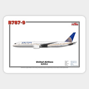 Boeing B787-9 - United Airlines (Art Print) Sticker